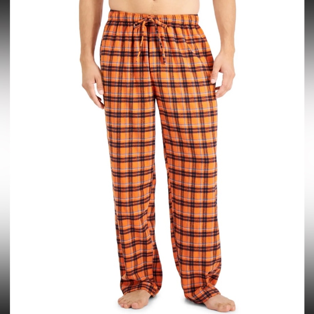 Club Room Flannel Print Pajama Pants Orange